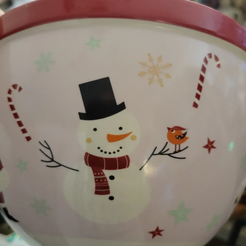 The Bake Shop Santa Claus Stoneware Mixing Bowl Pastel Christmas Kitsch Retro
